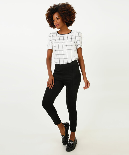 Blusa Feminina Quadriculada Manga Curta Marisa