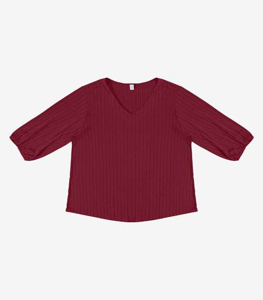 Blusa Canelada Plus Infinita Cor Vermelho