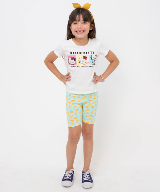 Blusa Infantil Estampa Hello Kitty Tam 4 a 10 Off White