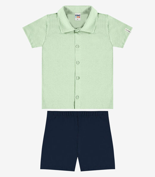 Image_Conjunto Camisa Com Bermuda Infantil Rovi Kids Verde