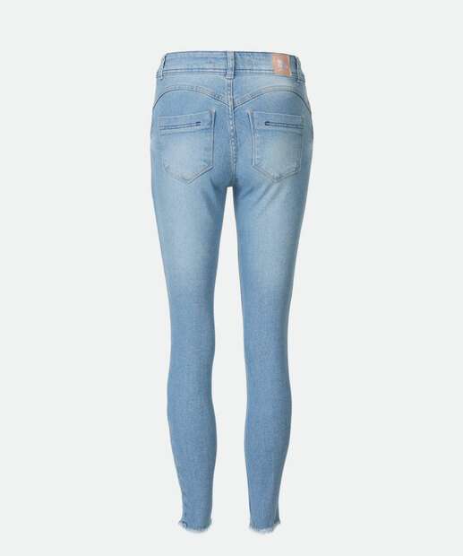 Calça Jeans Destroyed Skinny Feminina Barra Desfiada Biotipo