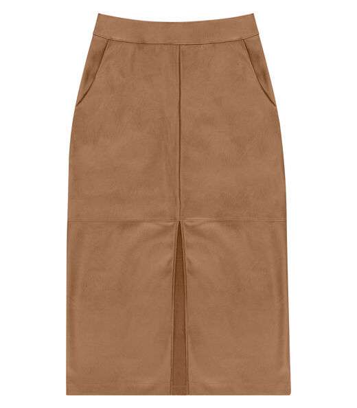 Saia Sintética Feminina Midi Endless Marrom