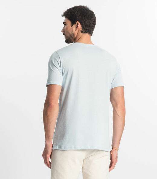 Camiseta Masculina Meia Malha Diametro Azul