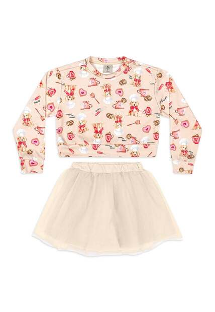 Conjunto Blusão Saia de Tule Quimby