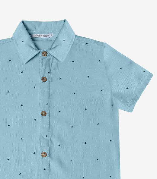 Camisa Infantil Masculina Gola Dupla Trick Nick Azul