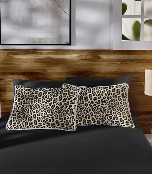 Jogo de Cama Casal Estampado 3pçs Vivaldi Preto