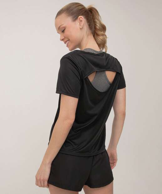 Blusa Feminina Fitness Marisa Preto