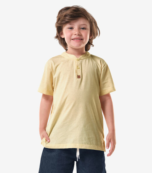 Image_Camiseta Infantil  Masculina Meia Malha Trick Nick Amarelo
