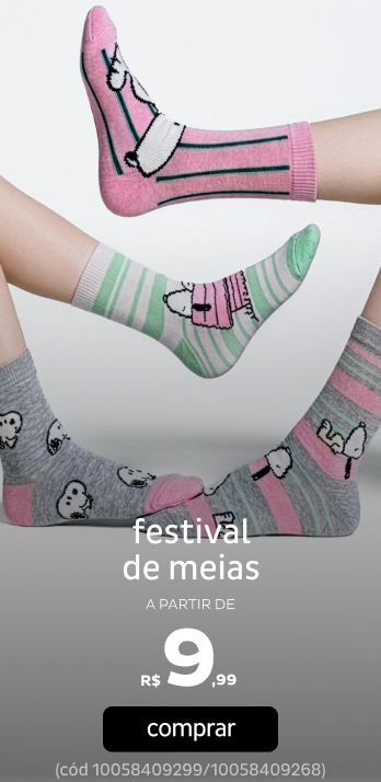 Festival de meias a partir de R$9,99