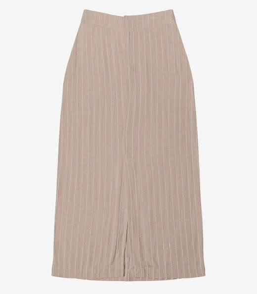 Saia Midi Feminina Em Linho Fio Tinto Endless Marrom