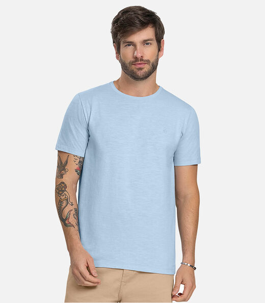 Camiseta Masculina Meia Malha Diametro Azul