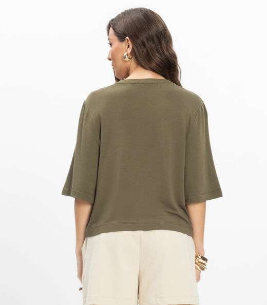 Blusa Feminina Manga Curta em Molecotton Endless Verde