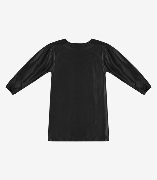 Vestido Feminino Manga Longa Curto Infinita Cor Preto
