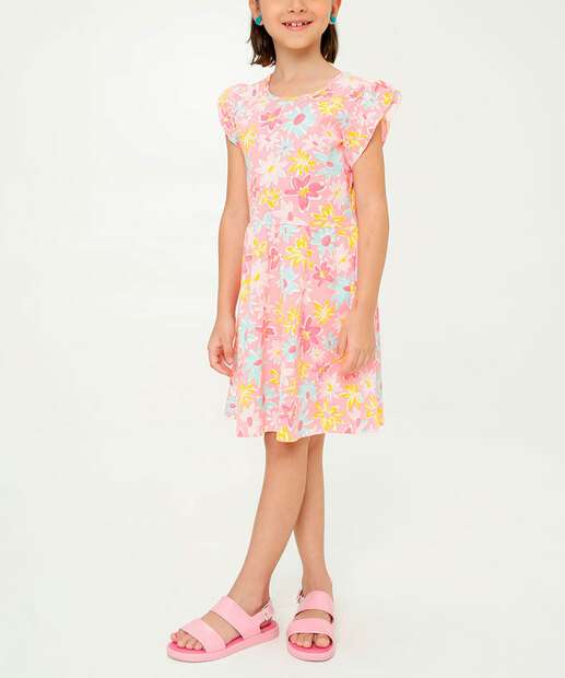 Image_Vestido Infantil Estampa Flores Marisa Tam 4 a 10