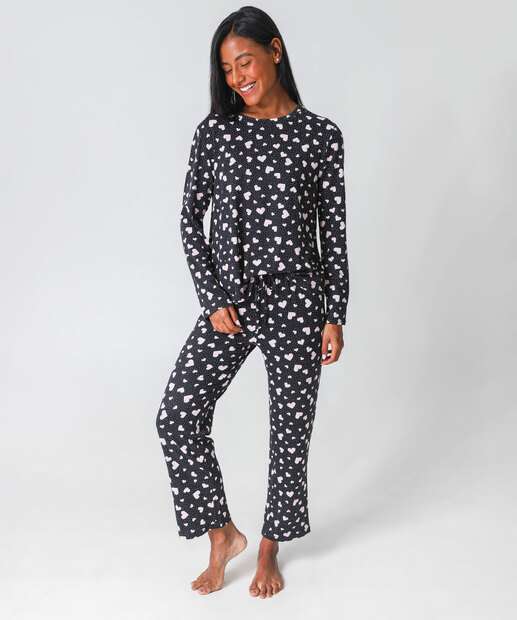 Image_Pijama Feminino Estampa Corações Marisa Preto