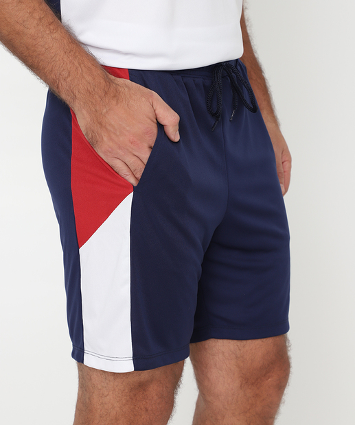 Bermuda Masculina Fitness Recorte Bolsos Marisa Azul