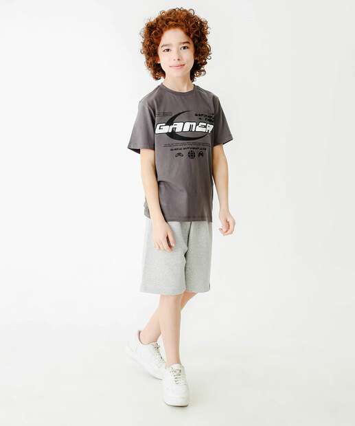 Camiseta Juvenil Manga Curta Estampada MR Tam 10 a 16 
