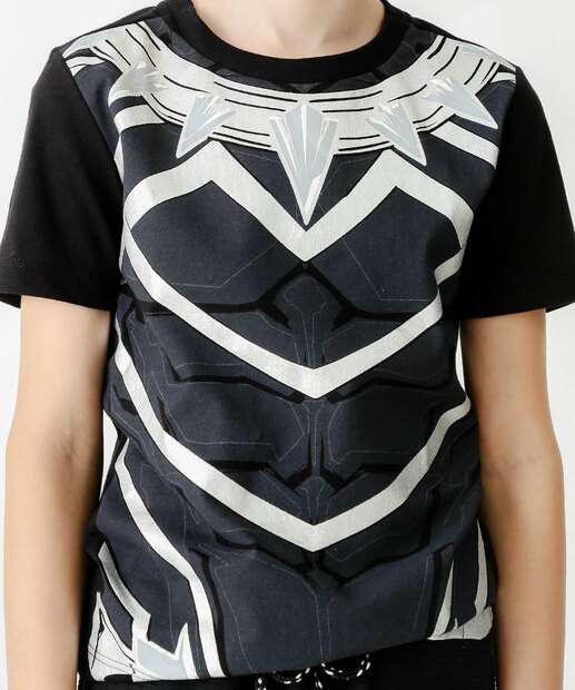 Camiseta Infantil Pantera Negra Marvel Tam 4 a 10