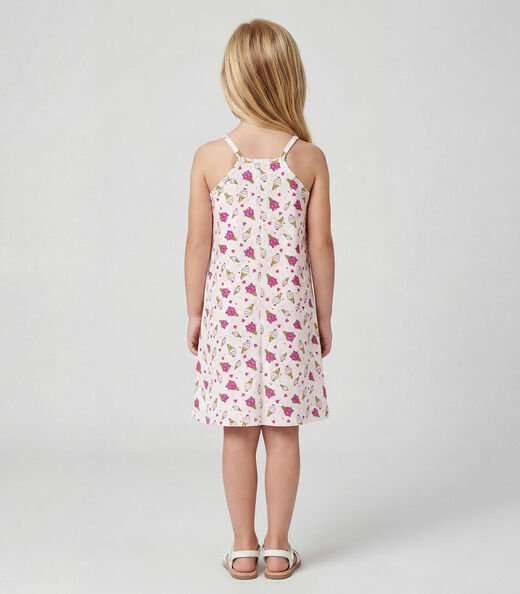 Vestido Infantil em Cotton Leve Rotativo Select Rosa