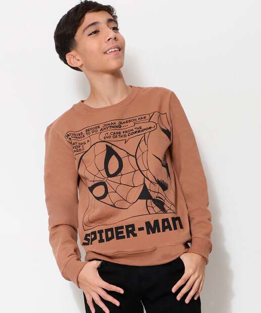 Blusão Juvenil Moletom Flanelado Homem Aranha Marvel Tam 10 a 16
