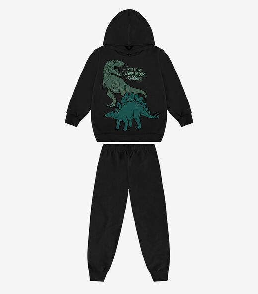 Image_Kit Conjunto Blusão Com Capuz E Calça Rovi Kids Preto