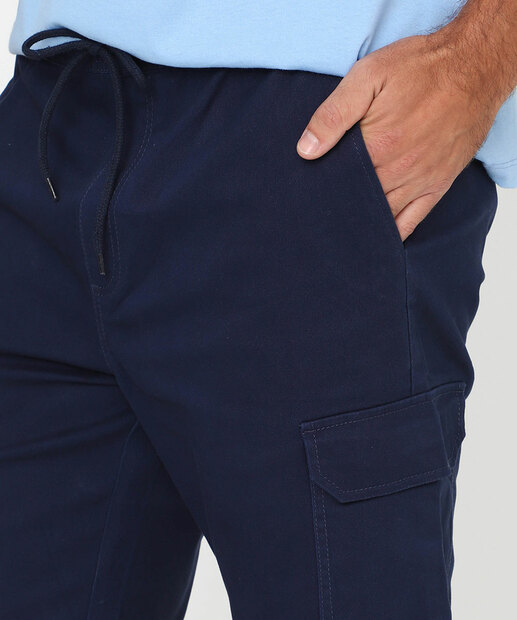 Bermuda Masculina Moletom Marisa Azul