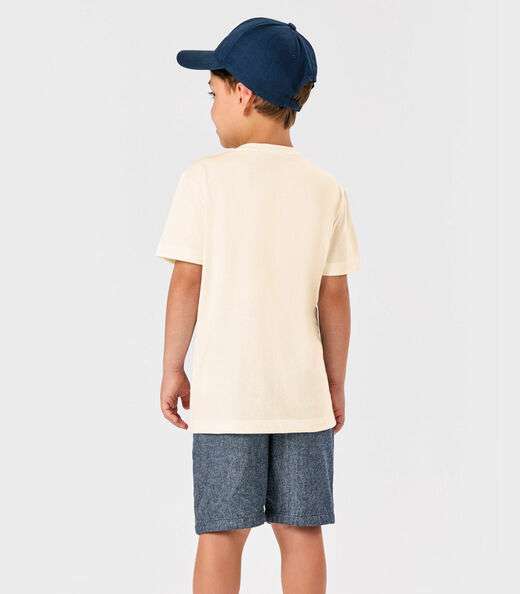 Conjunto Infantil Camiseta Com Bermuda Trick Nick Bege