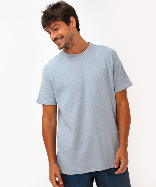 Image_Camiseta Masculina Textura Manga Curta Marisa Azul
