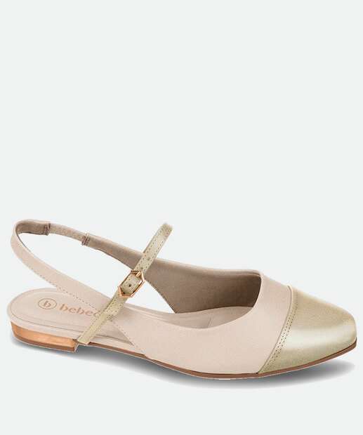 Sapatilha Feminina Slingback Bico Redondo Bebecê 