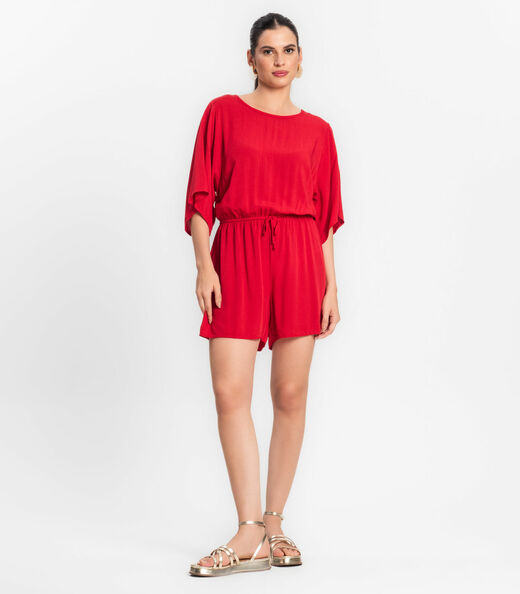 Macaquinho Feminino Viscose Infinita Cor Vermelho