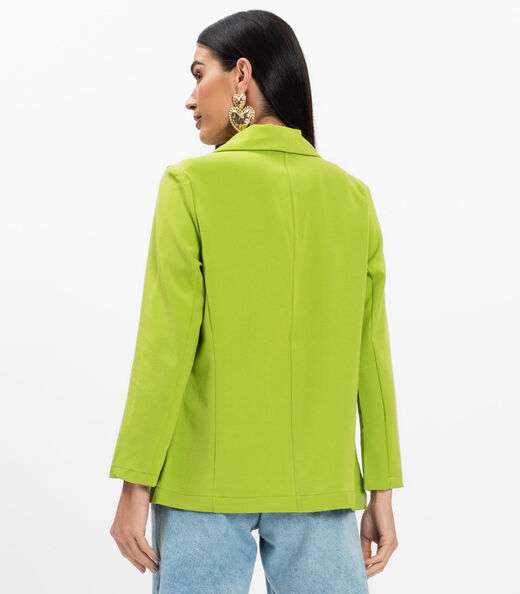 Blazer Feminino Elegante Em Alfaiataria Aishty Verde