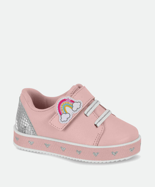 Tênis Infantil Casual Recorte Metalizado Molekinha