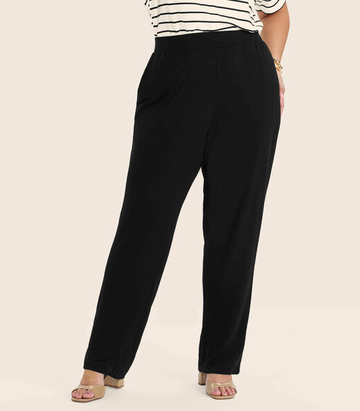 Calça Feminina Plus Size Em Molecotton Secret Glam Preto