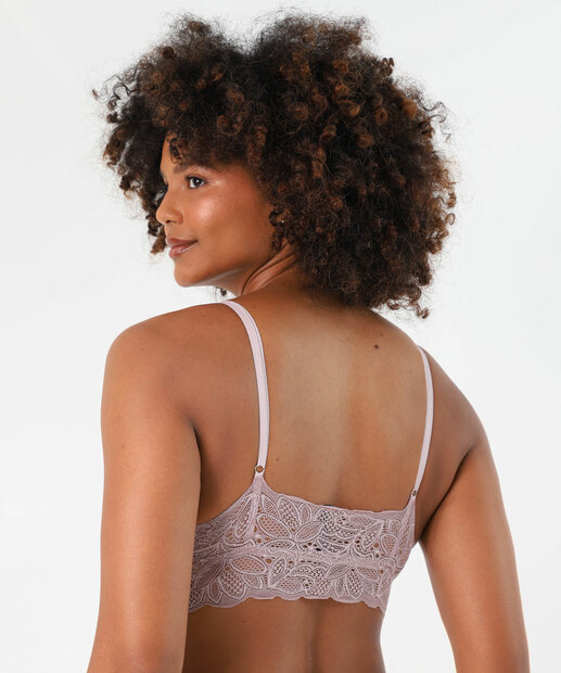 Sutiã Top Renda Com Base E Sem Bojo Marisa Lilás