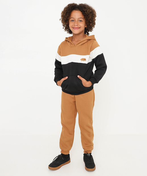 Image_Conjunto Infantil Jogger Moletom Marisa Tam 4 a 10 Marrom