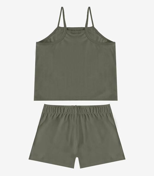 Conjunto Infantil Blusa e Shorts Menina Select Verde