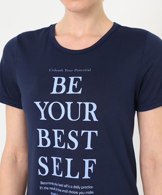 Blusa Feminina Fitness Estampada Marisa Azul