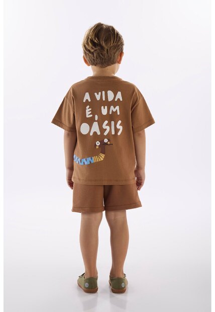 Conjunto Menino Camiseta e Short Três e Já