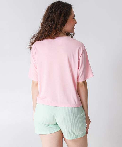 Pijama Feminino Estampa Câmeras Marisa Rosa