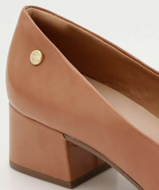 Scarpin Feminino Bico Quadrado Salto Grosso Via Uno