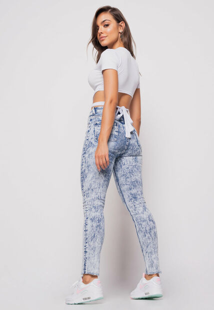 Cropped  Manga Curta Com Tiras Malha Branco