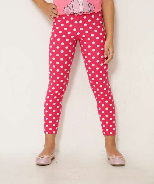 Calça Infantil Legging Estampa Poá Marisa Tam 4 a 10