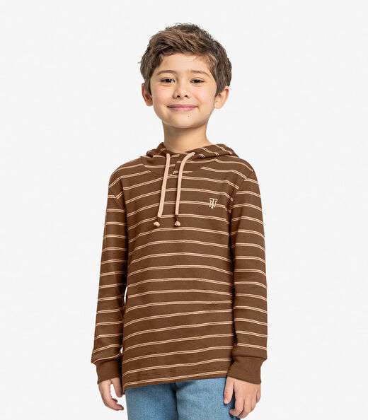 Camiseta Infantil Com Capuz Trick Nick Marrom