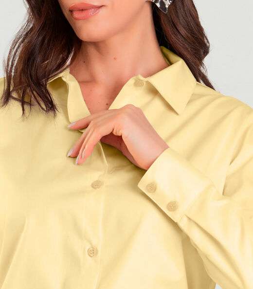 Camisa Feminina manga longa Dianna Amarelo