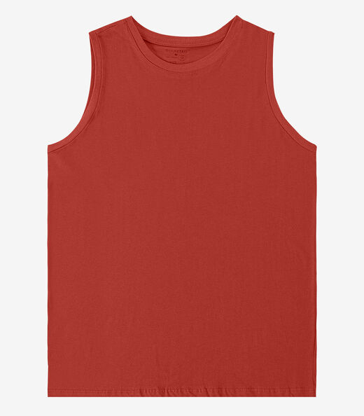 Regata Masculina Básica Meia Malha Diametro Vermelho