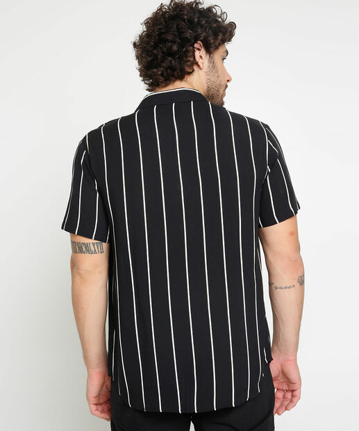 Camisa Masculina Listrada Manga Curta MR
