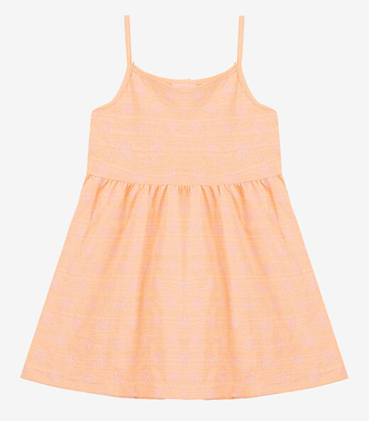 Vestido Infantil Estampado de Alcinha Biju Kids Rosa