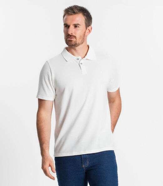 Camisa Polo Básica Masculina Diametro Bege