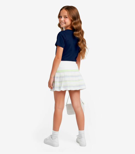 Blusa Básica Infantil Manga Curta Lisa Soletex Azul