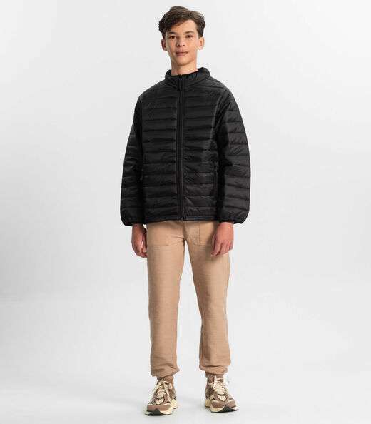 Jaqueta Puffer Juvenil Masculina Minty Preto